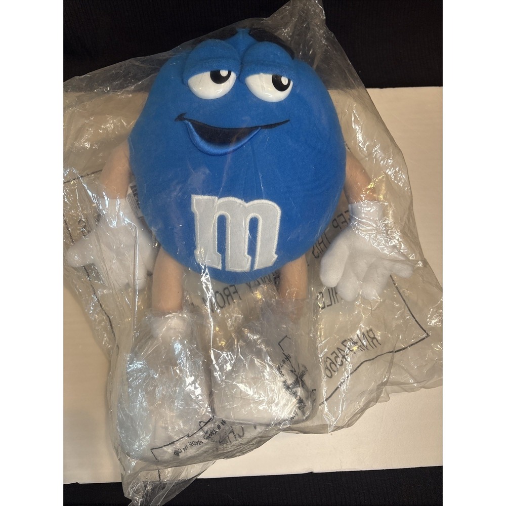 Vintage 1997 Blue M&M Plush 14 Inch Stuffed Toy Mars Collectible